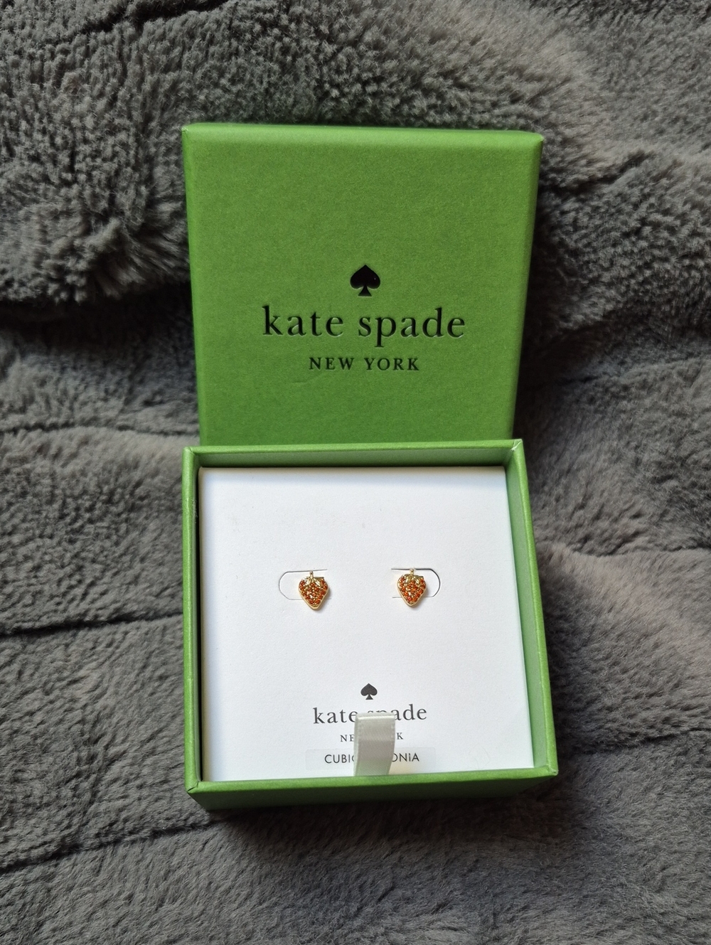 Kate Spade Dainty Strawberry Stud Earrings, New In Box! - Picture 3 of 7